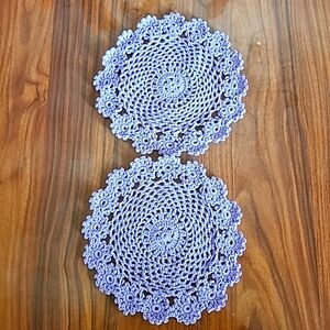 Purple Crochet Doilies 7.5"